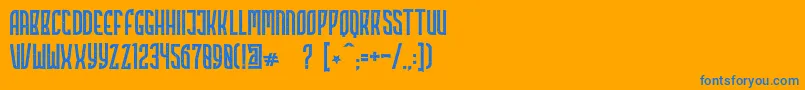Highstories Stamp Font – Blue Fonts on Orange Background