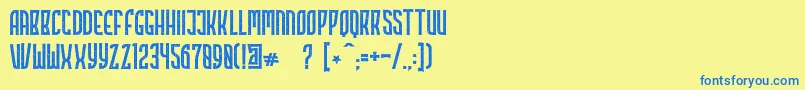 Highstories Stamp Font – Blue Fonts on Yellow Background