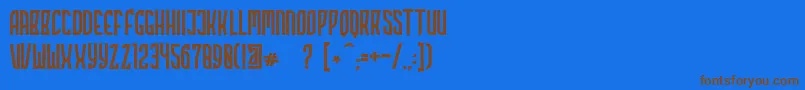 Highstories Stamp Font – Brown Fonts on Blue Background
