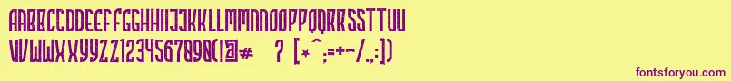 Fonte Highstories Stamp – fontes roxas em um fundo amarelo