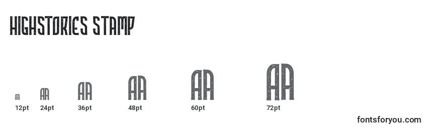 Highstories Stamp Font Sizes