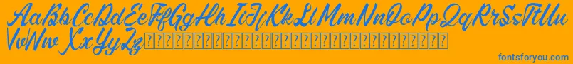 Hightide for free Font – Blue Fonts on Orange Background