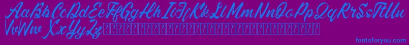 Hightide for free Font – Blue Fonts on Purple Background