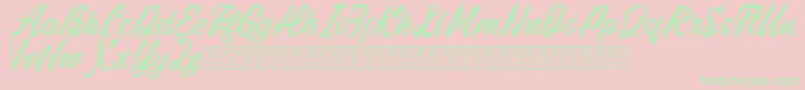Hightide for free Font – Green Fonts on Pink Background