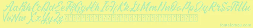 Hightide for free Font – Green Fonts on Yellow Background