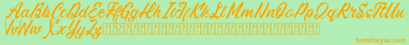 Hightide for free Font – Orange Fonts on Green Background
