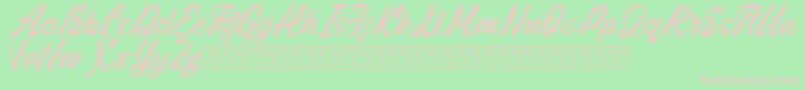 Hightide for free Font – Pink Fonts on Green Background