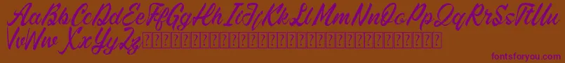 Hightide for free Font – Purple Fonts on Brown Background