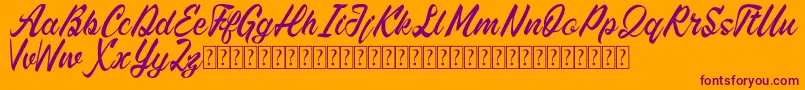 Hightide for free Font – Purple Fonts on Orange Background