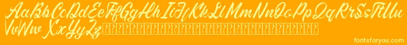 Hightide for free Font – Yellow Fonts on Orange Background