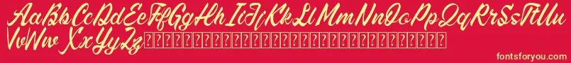 Hightide for free Font – Yellow Fonts on Red Background