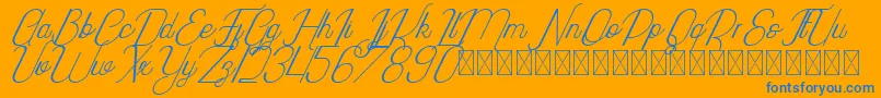 Highway Italic PersonalUse Font – Blue Fonts on Orange Background