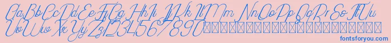 fuente Highway Italic PersonalUse – Fuentes Azules Sobre Fondo Rosa