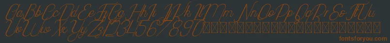 Highway Italic PersonalUse Font – Brown Fonts on Black Background