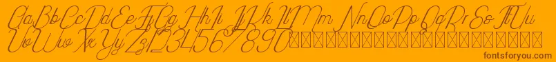 Fonte Highway Italic PersonalUse – fontes marrons em um fundo laranja