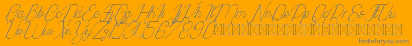 Highway Italic PersonalUse-Schriftart – Graue Schriften auf orangefarbenem Hintergrund