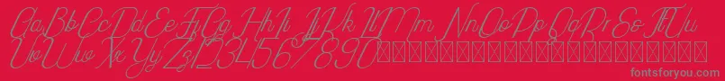 フォントHighway Italic PersonalUse – 赤い背景に灰色の文字