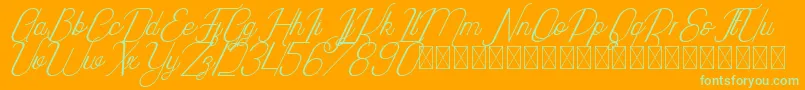 fuente Highway Italic PersonalUse – Fuentes Verdes Sobre Fondo Naranja