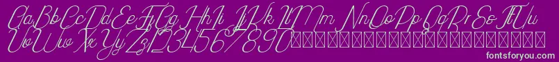 Highway Italic PersonalUse-fontti – vihreät fontit violetilla taustalla