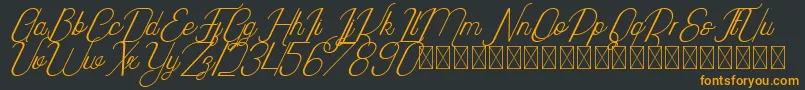 フォントHighway Italic PersonalUse – 黒い背景にオレンジの文字