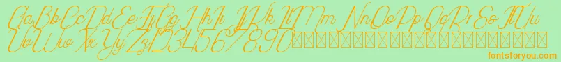 Highway Italic PersonalUse Font – Orange Fonts on Green Background