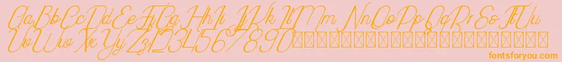 Highway Italic PersonalUse-Schriftart – Orangefarbene Schriften auf rosa Hintergrund