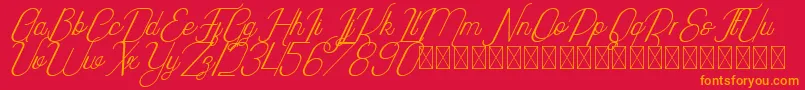 Highway Italic PersonalUse Font – Orange Fonts on Red Background