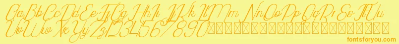 Highway Italic PersonalUse Font – Orange Fonts on Yellow Background