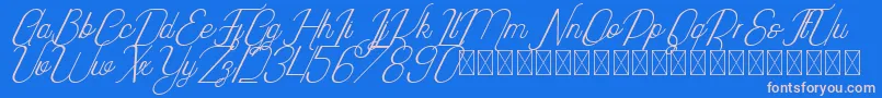 Fonte Highway Italic PersonalUse – fontes rosa em um fundo azul