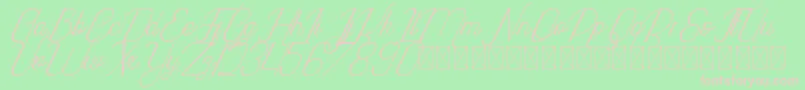 Fonte Highway Italic PersonalUse – fontes rosa em um fundo verde