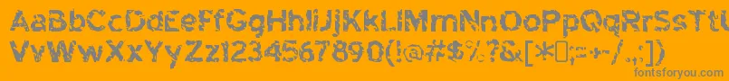 Fonte highway to heck – fontes cinzas em um fundo laranja