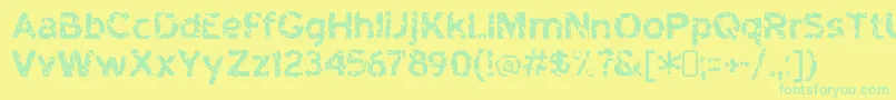 highway to heck Font – Green Fonts on Yellow Background