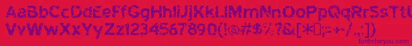 highway to heck-Schriftart – Violette Schriften auf rotem Hintergrund