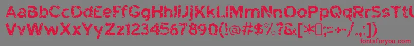 フォントhighway to heck – 赤い文字の灰色の背景