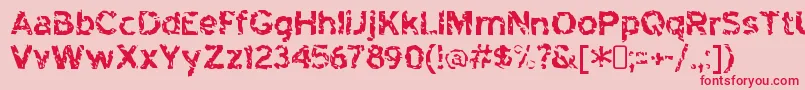 フォントhighway to heck – ピンクの背景に赤い文字