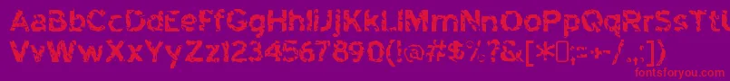 フォントhighway to heck – 紫の背景に赤い文字
