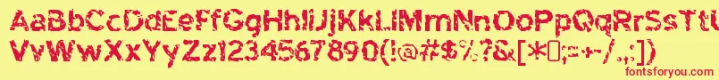 highway to heck Font – Red Fonts on Yellow Background