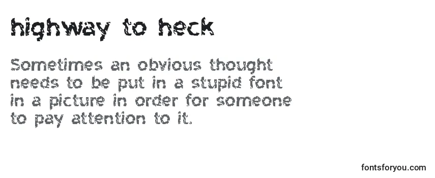 Highway to heck Font