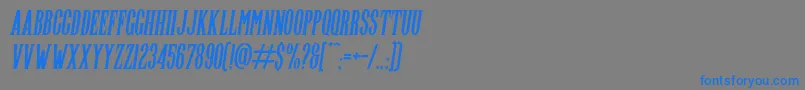 Highwind Italic Font – Blue Fonts on Gray Background