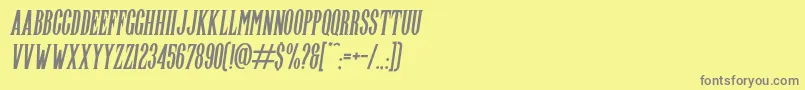 Highwind Italic-fontti – harmaat kirjasimet keltaisella taustalla