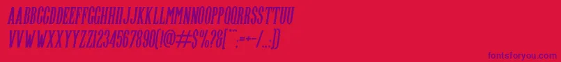 Highwind Italic Font – Purple Fonts on Red Background