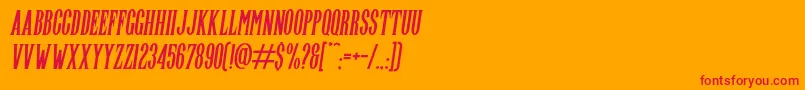 Highwind Italic Font – Red Fonts on Orange Background