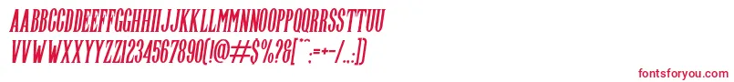 フォントHighwind Italic – 白い背景に赤い文字