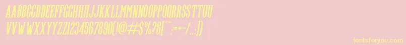 フォントHighwind Italic – 黄色のフォント、ピンクの背景