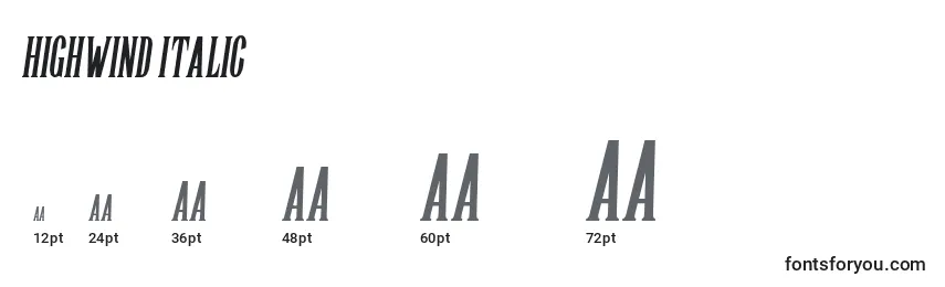 Highwind Italic Font Sizes