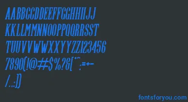 Highwind Italic font – Blue Fonts On Black Background