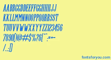 Highwind Italic font – Blue Fonts On Yellow Background