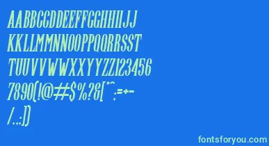Highwind Italic font – Green Fonts On Blue Background