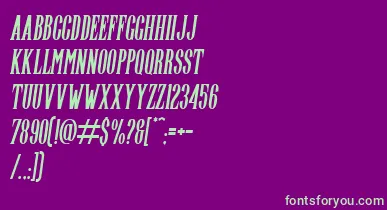 Highwind Italic font – Green Fonts On Purple Background