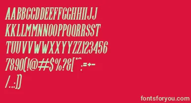 Highwind Italic font – Green Fonts On Red Background
